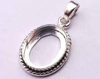 【AREA】装飾付きクロップトップ 4x6 to 21x14mm Oval 2mm Deep Twisted Wire Bezel Pendant,for