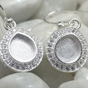 6x8 a 9x11mm FAT Pera Forma Bisel Pendiente de bisel en blanco con circón, para trabajo de resina, pendiente de plata de ley 925, bisel de plata en blanco, espacios en blanco de resina
