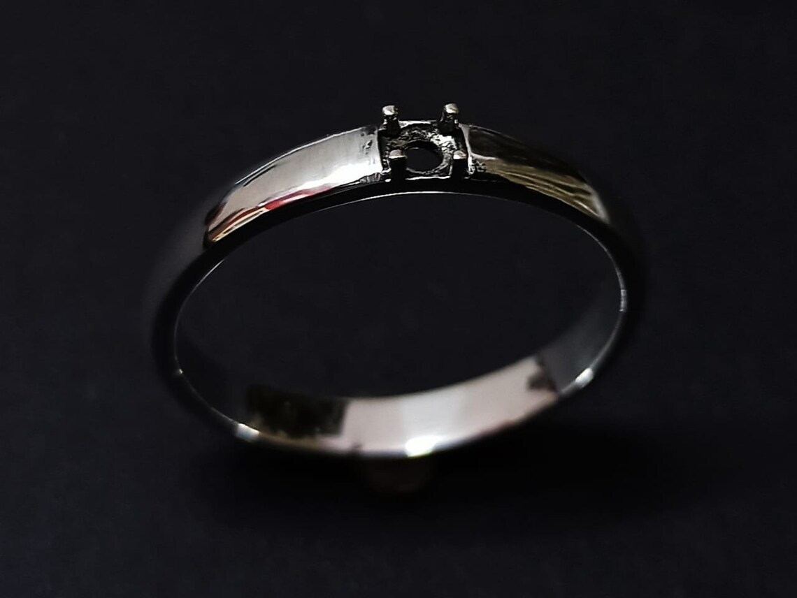 Design Beael 3 Mm Round Casting Prong Bezel Ring, Delicate Design,good for Gemstone ...