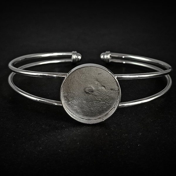 925 Sterling Silver 20mm Round Shape Bezel Bangle, 925 Sterling Silver, All Wrist Size Available. Good for Resin Work.