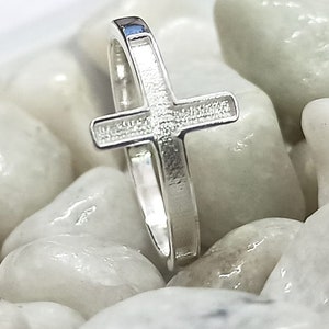 925 Sterling Solid Silver Cross Shape Blank Bezel Ring, Good for Resin & Ashes Work.