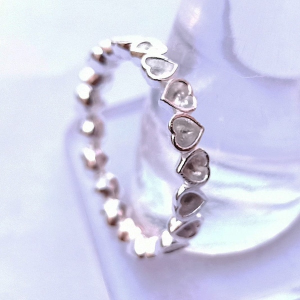 Tiny Heart Shape Blank Bezel Ring, Good for Resin & Ashes Work, 925 Sterling Silver Rings, Love rings