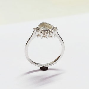 925 sterling silver 6 x 8 mm päronfärgad blank bezel med CZ-infattad ring, lämplig för harts- och askarbeten. Zirkon i valfri färg finns. bild 7