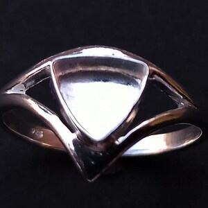 4mm-18mm Triangle 2mm deep Bezel ring,unique design,for GemStone Setting,925 Sterling Silver Ring,Blank Bezel,Handmade Ring,Back open/close image 5