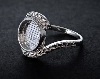 10 mm ラウンドシェイプ ブランクベゼル 925 スターリングシルバー
