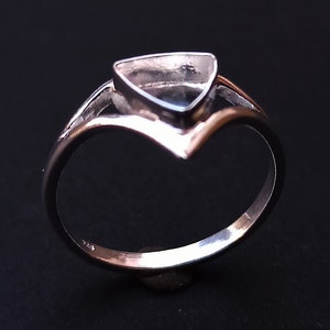 4mm-18mm Triangle 2mm deep Bezel ring,unique design,for GemStone Setting,925 Sterling Silver Ring,Blank Bezel,Handmade Ring,Back open/close image 6