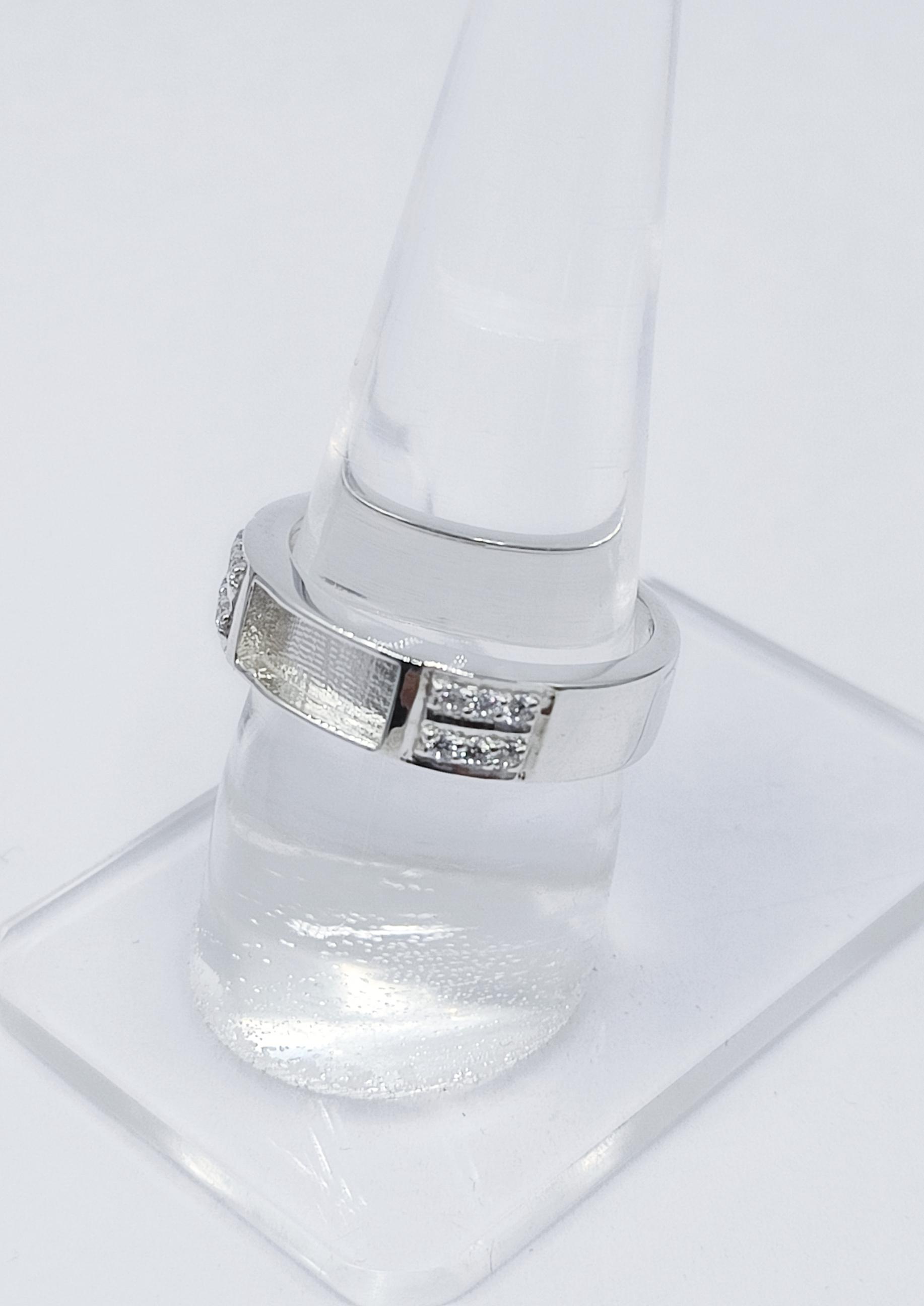 Bague Rectangulaire En Argent Sterling 925 - Taille S (17mm) - Marque Marché Noir - Neuf Avec Défauts
