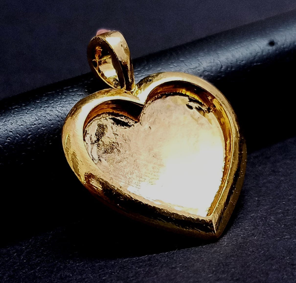 Ciondolo Cuore Placcato Oro 14K Su Argento 925 &ndash; Fatto A Mano &ndash; Senza Catena