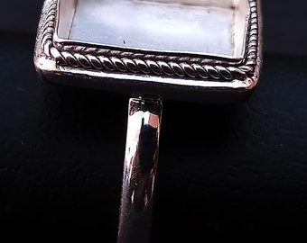 Anello In Argento Sterling 925 Con Castone Quadrato, Anello - Foto 4