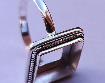 Anello In Argento Sterling 925 Con Castone Quadrato, Anello - Foto 10