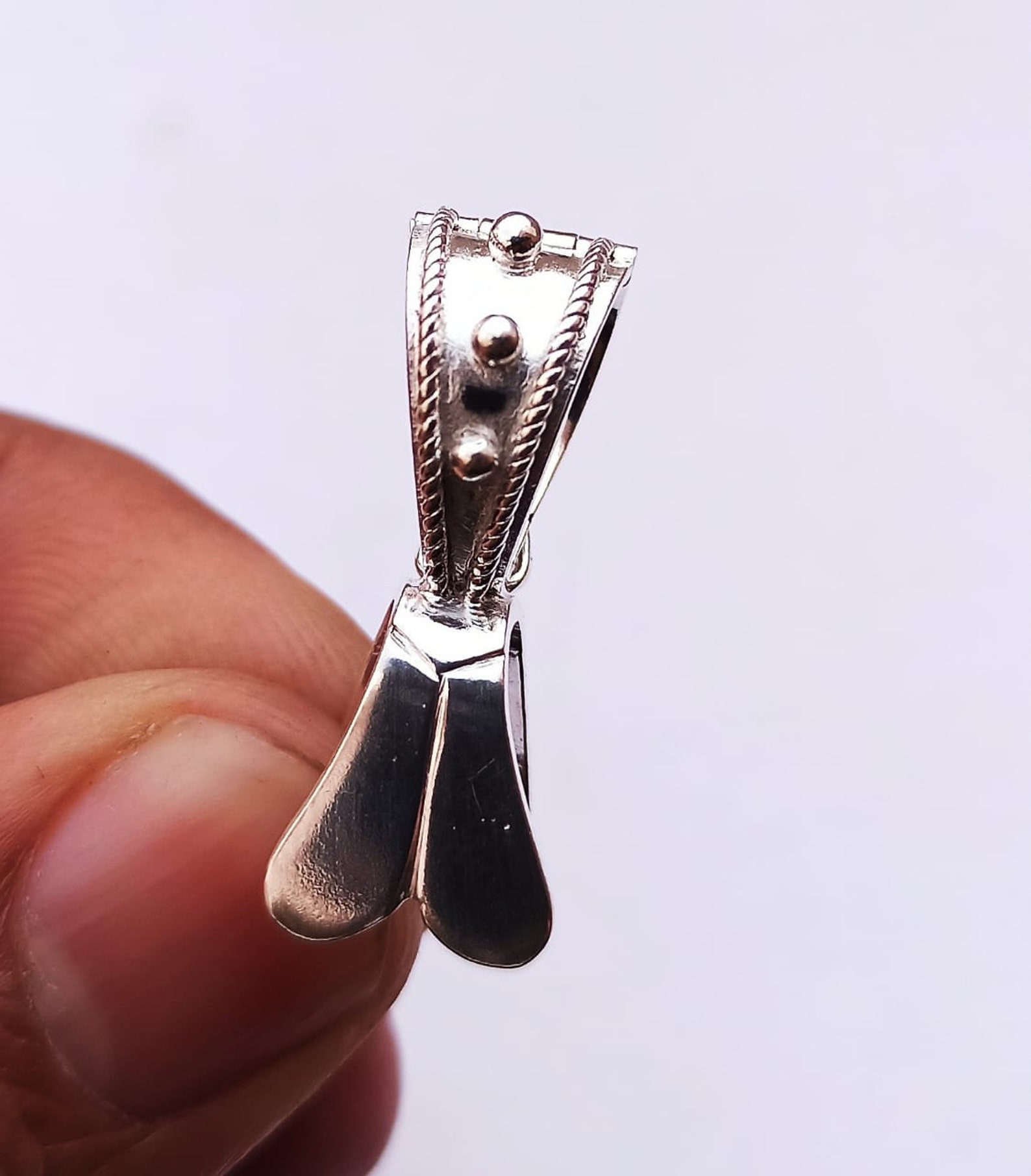 925 Sterling Silver Glue on Bails for Pendants Designer Bail Etsy