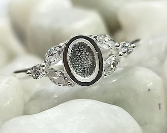 925 Sterling Solid Silver 4x6mm Oval shape Blank Bezel Ring with zircon ,Good For Resin and Ashes Work, Any Color Zircon Avaiable.