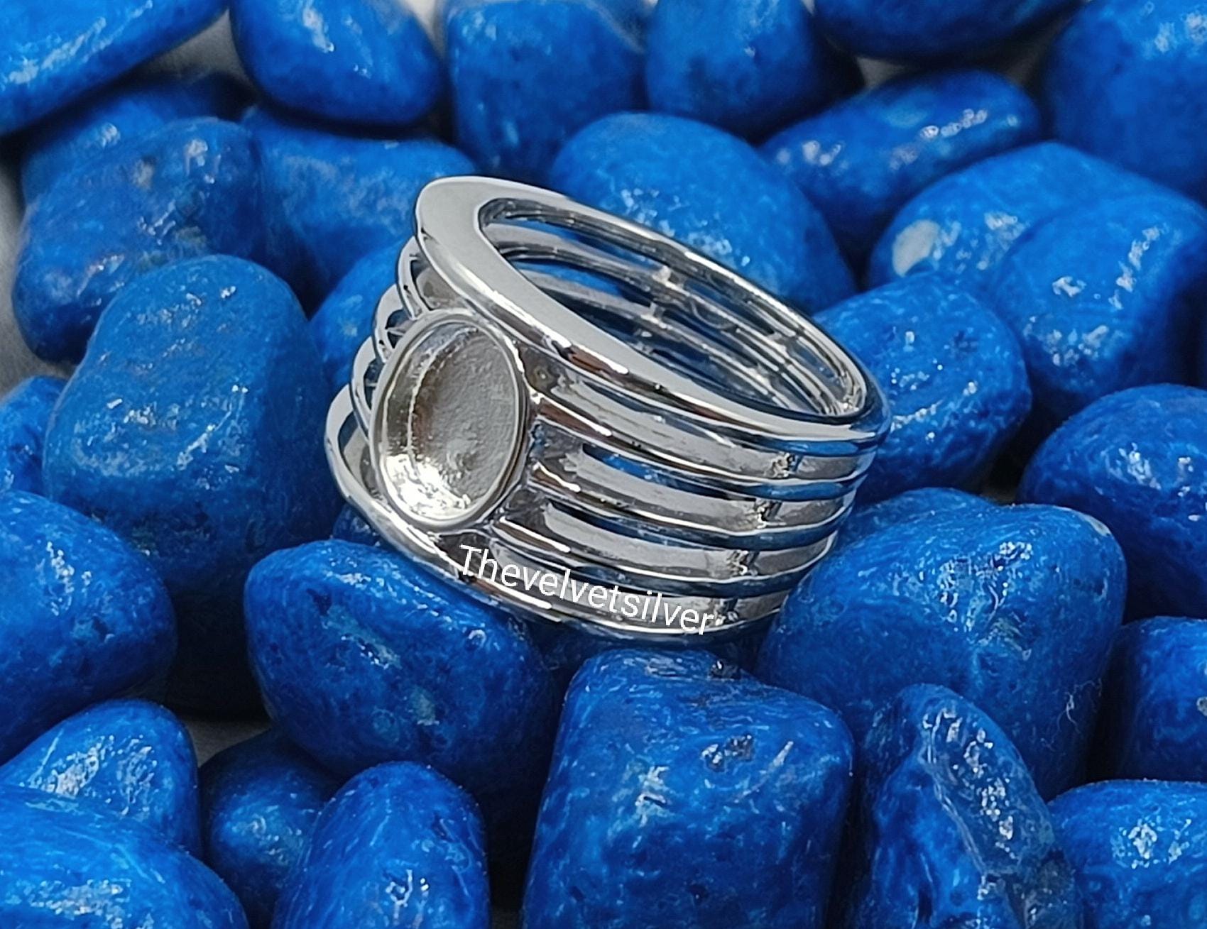 925 スターリング ソリッド シルバー 7 x 9 mm オーバル ブランク