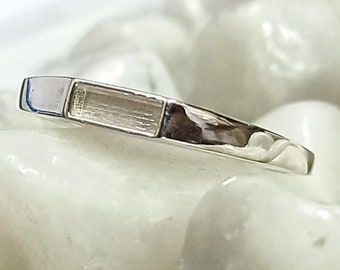 925 Sterling Silver Designer 2x6mm Rectangle Shape Blank Bezel Ring, Good for Resin & Ashes Work