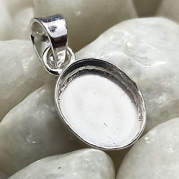 4x6 to 21x14 Oval Plain Bezel Pendant 2mm deep Bezel,Good for Resin work,925 Silver Pendants,Blank Silver Bezel, Back open/close