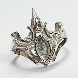 925 sterling Silver 4x8mm Marquise Blank Bezel Beautiful Designer Ring, Good for Resin & Ashes Work.