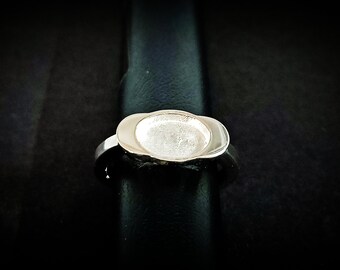 Bague réglable à serti ovale 8x10mm - Argent 925 rhodié | Bijoux DIY