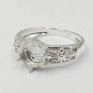 7mm Round shape Bezel Designer Ring, Good for Resin work, 925 sterling silver Ring.