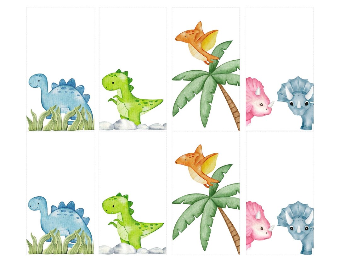 Dinosaur Printable Bookmarks, Kids Bookmarks, Dinosaur Party Decor ...