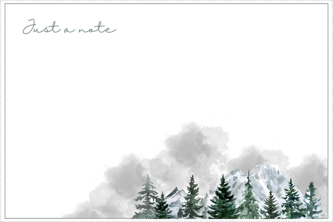 4X6 PRINTABLE NOTECARD, Watercolor Greeting Card, Blank Notecard, Birthday, Thinking of You ...