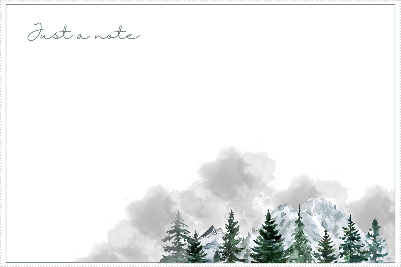 4X6 PRINTABLE NOTECARD, Watercolor Greeting Card, Blank Notecard ...