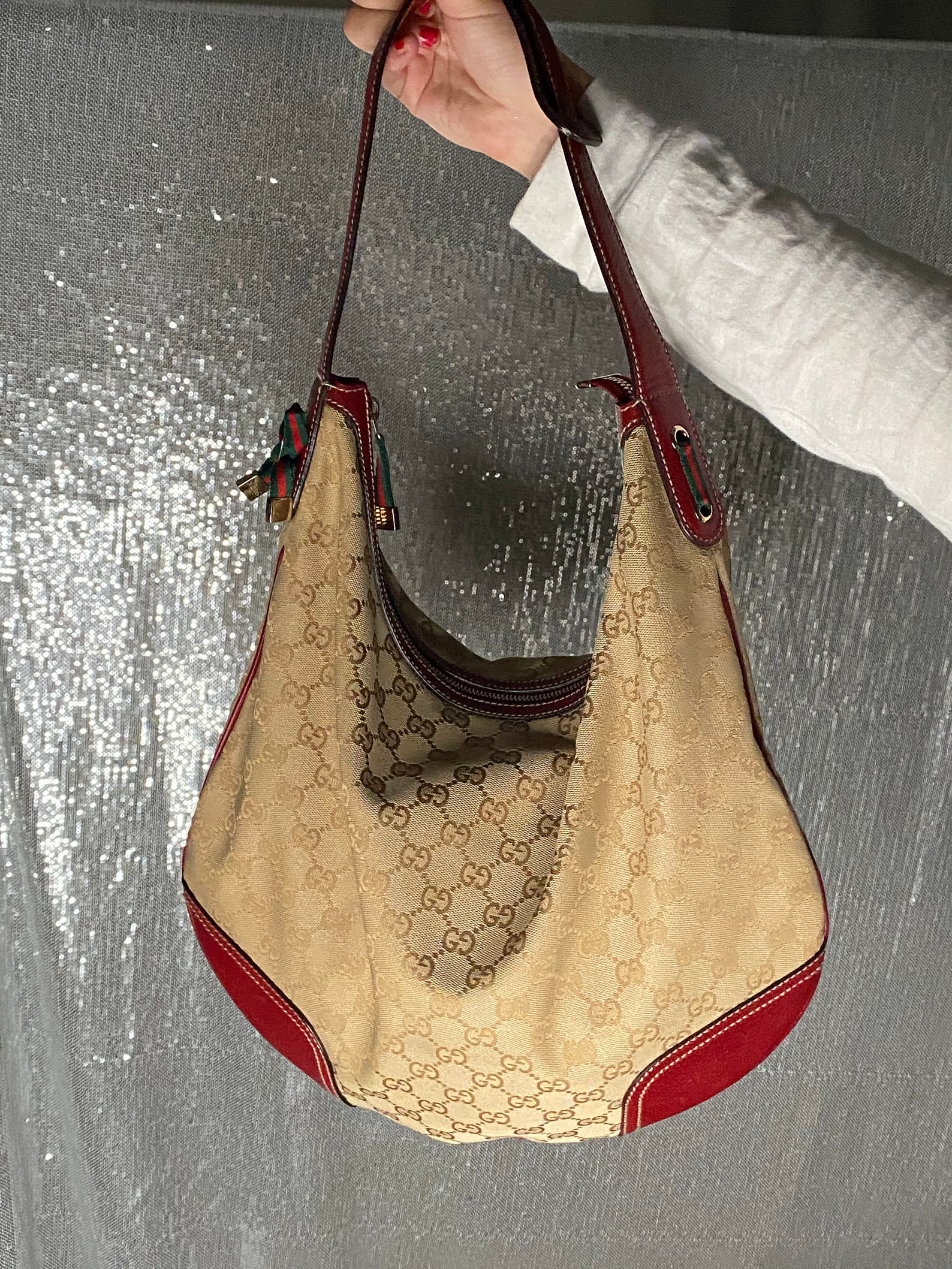 Authentic Gucci GG Canvas Hobo Bag Etsy