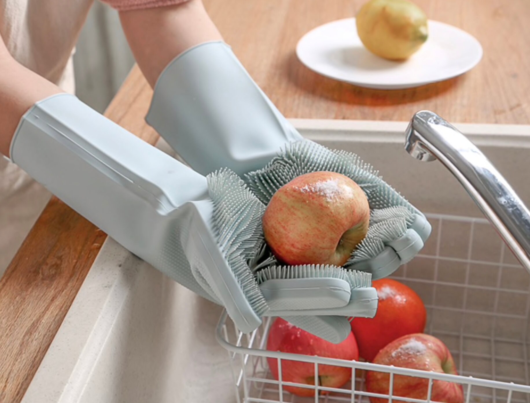 Magic Touch Silicone Rubber Dish Washing Gloves Kitchen Pet Etsy