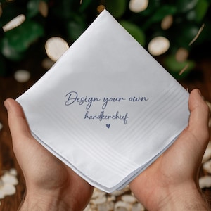 Zakdoek op maat gepersonaliseerde geborduurde zakdoek - huwelijkscadeau voor vader moeder met elke tekst verloofd cadeau