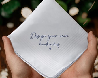 Custom Handkerchief Personalized Embroidered Handkerchief - Wedding Gift for Dad Mom with Any Text Engaged Gift