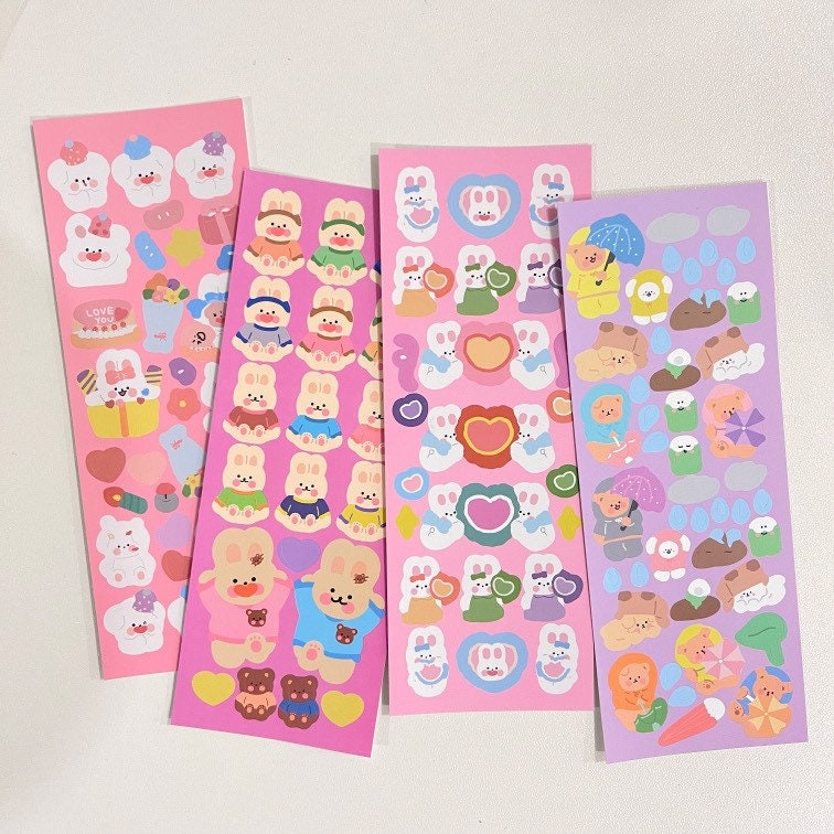 Confetti Ribbon Polco Stickers, Korean Deco Sticker Sheet, Aesthetic Penpal  Stationery Kit, Kawaii Toploader 
