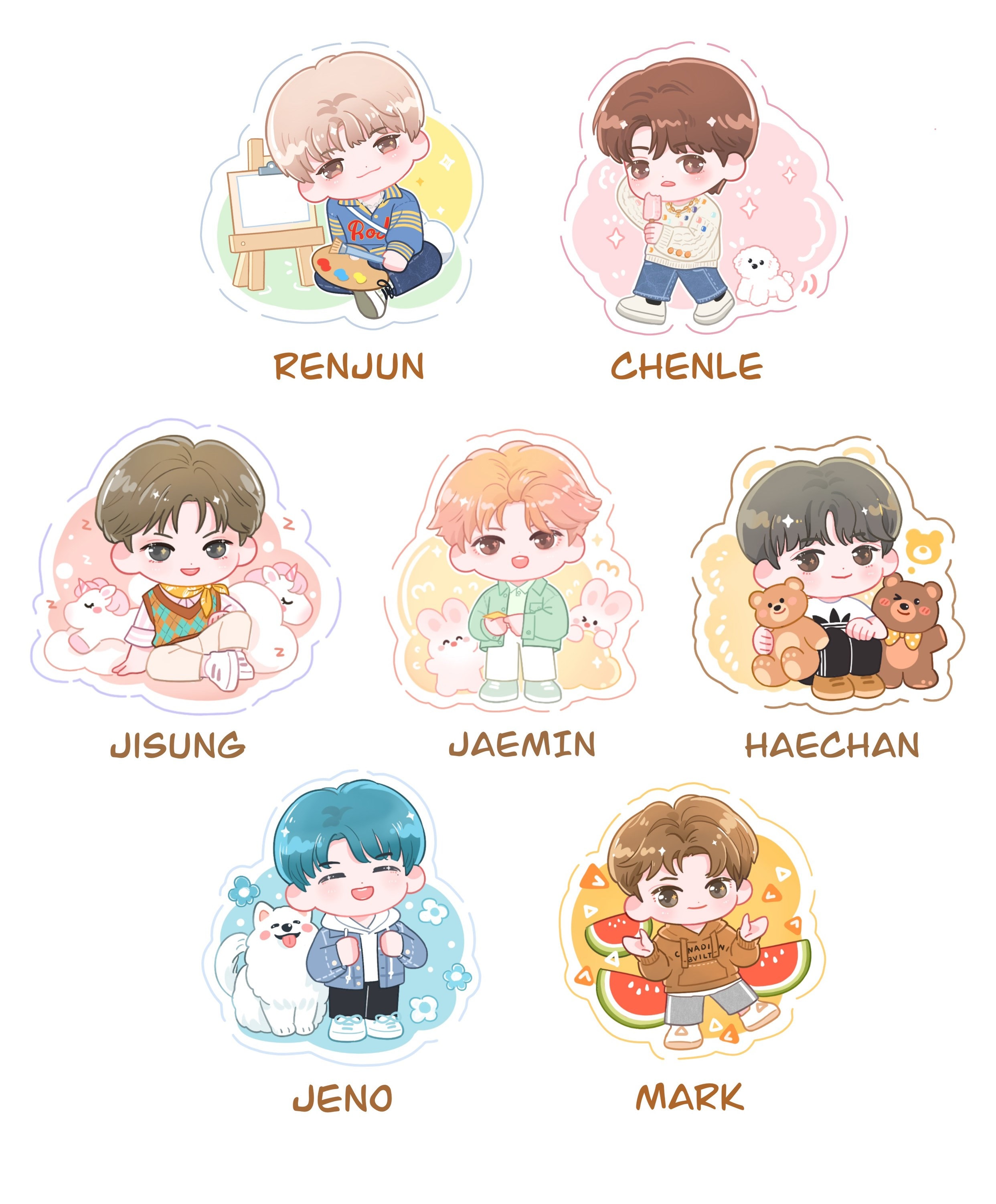 NCT Dream Sticker Cartoon Waterproof Mark Nct Jeno Jaemin - Etsy Canada