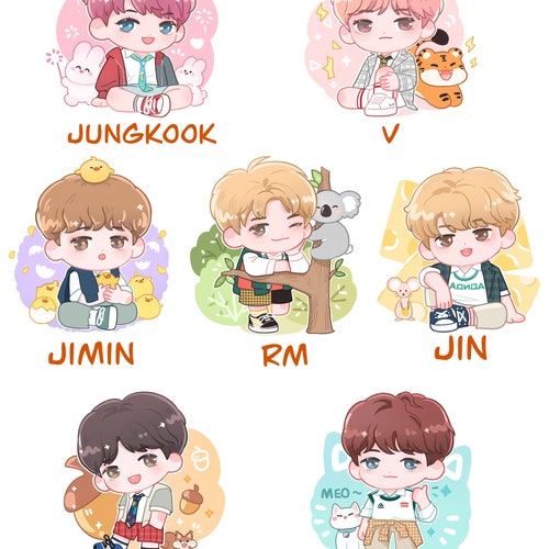 BTS Sticker Cartoon Waterproof Bts Jungkook j Hope V - Etsy BTS Sticker Cartoon Waterproof Bts Jungkook j Hope V - Etsy