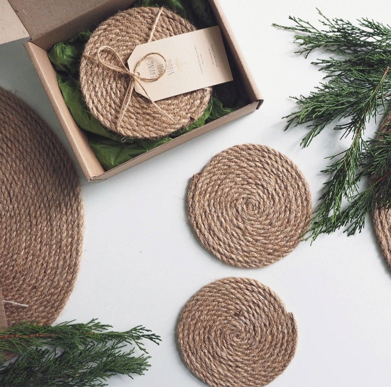Hand made jute placemat jute table matJute coasters for Etsy