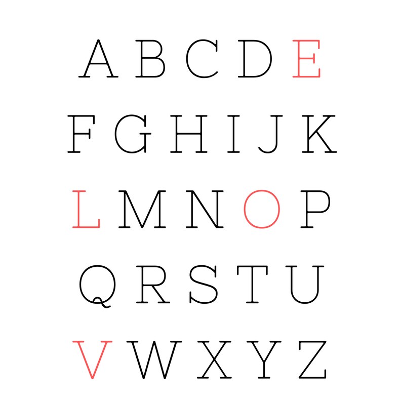 Alphabet love Digital Download PNG Etsy
