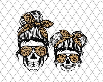 Mom Life Skull Svg Etsy