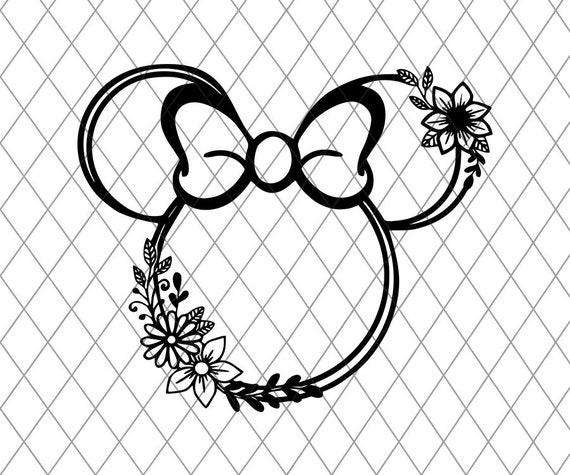 Download Disney Minnie Floral Svg Disney Wreath Svg Minnie Mouse Svg Etsy