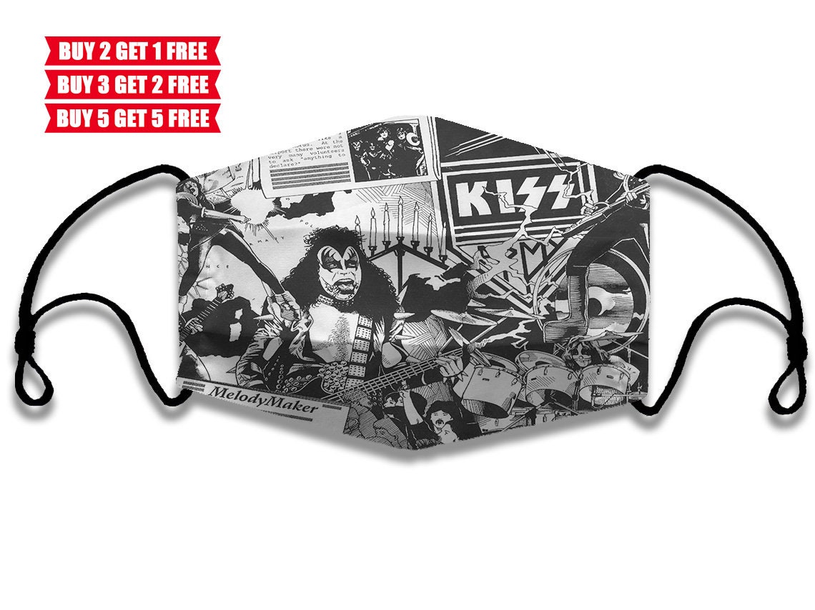 Kiss Face Mask Kiss Rock Band Face Mask Kiss music band Etsy