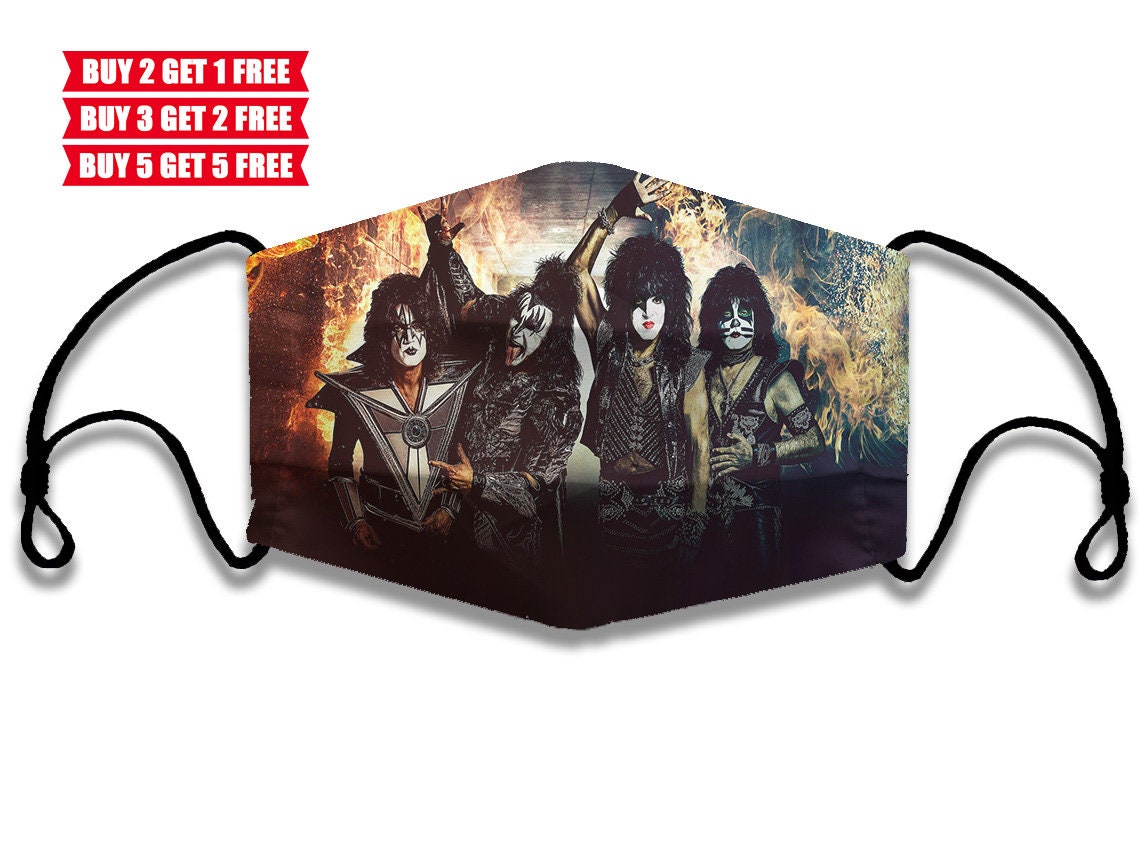 Kiss Face Mask Kiss Rock Band Face Mask Kiss music band Etsy