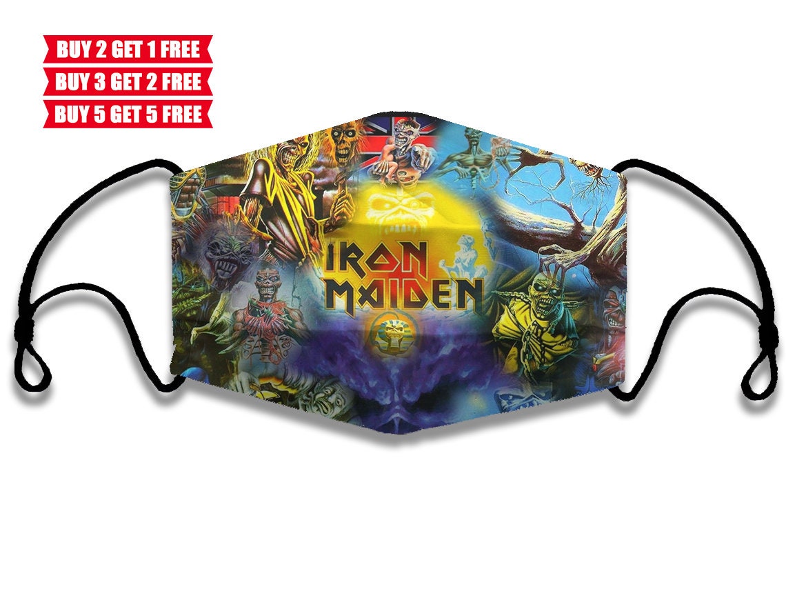 Iron Maiden Band Face Mask Rock Band Face Mask Reusable Etsy