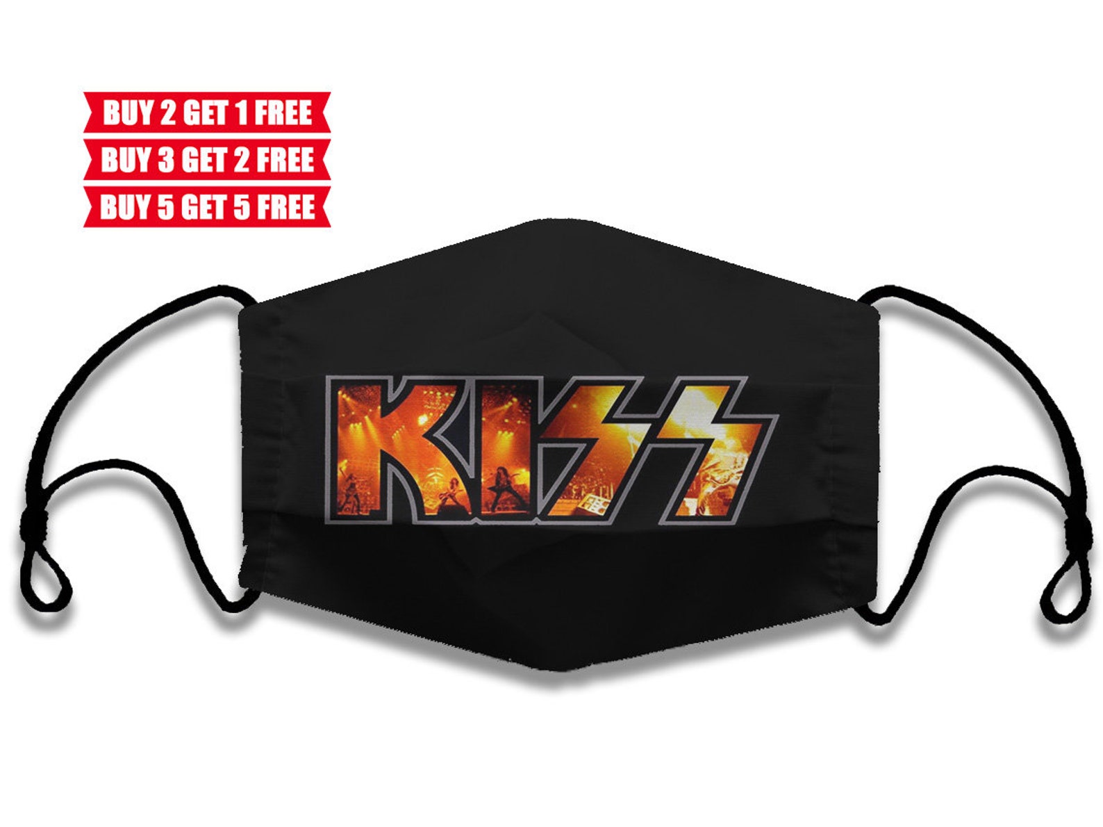 Kiss Face Mask Kiss Rock Band Face Mask Kiss music band Etsy