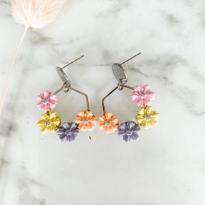 Mini Flowers // Tropical Collection // Polymer Clay Earrings // Handmade