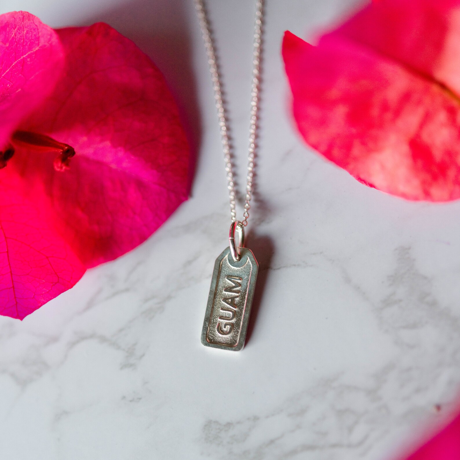 GUAM Sterling Silver Pendant and Chain Etsy