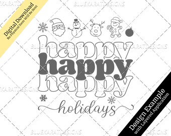 Happy Holidays SVG PNG PDF, Cozy Season Svg, Merry Christmas Svg, Funny Christmas Svg, Christmas Svg, Christmas Jumper Svg Png, Winter Svg
