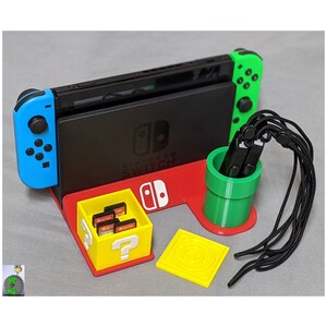 Nintendo Switch ベース、マリオドックベース、カートリッジホルダー、マリオテーマベース、ゲームオーガナイザー、Switch ゲームストレージ、Nintendo ギフト