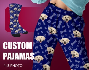 personalised dog print pyjamas