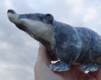 Badger (Blue). Porcelain Badger