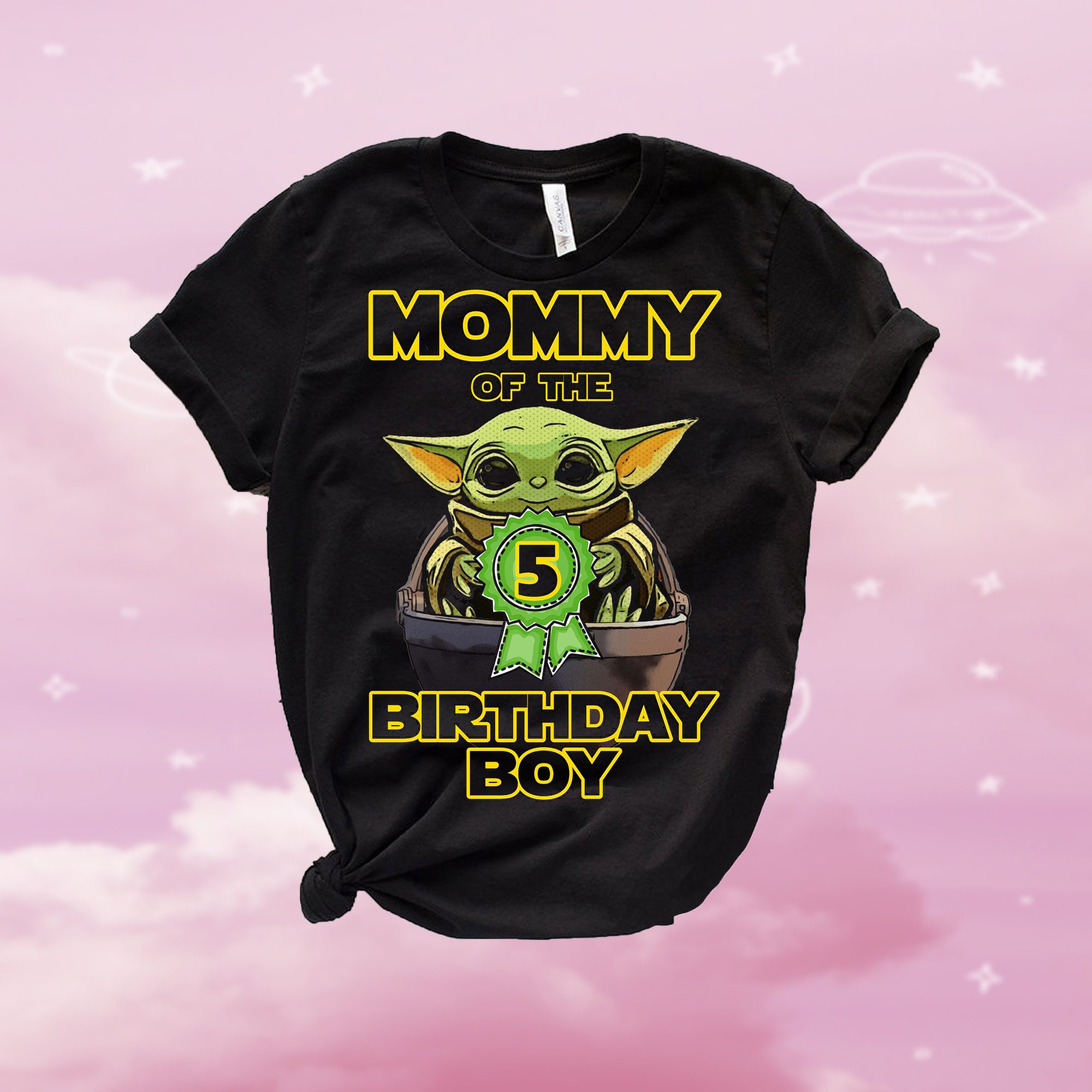 Personalised Baby Yoda Birthday shirt Birthday Girl Boy Etsy