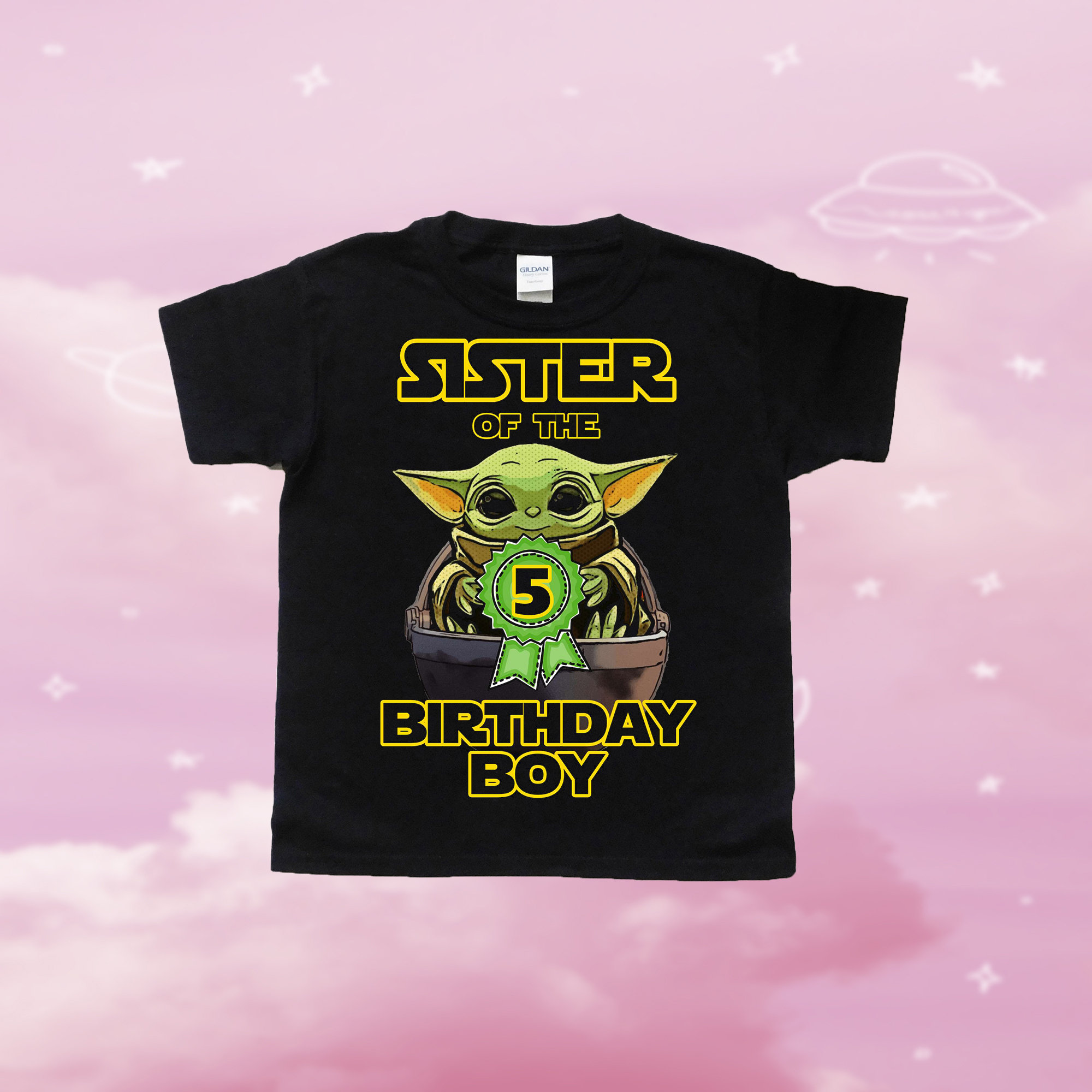 Personalised Baby Yoda Birthday shirt Birthday Girl Boy Etsy