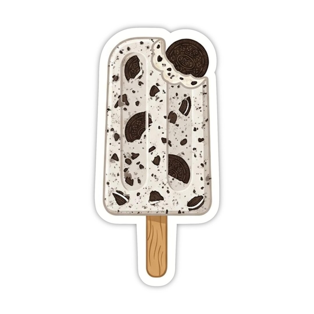 Popsicles Decal Cookies and Cream Popsicle Sticker With Bite | Dessert Vinyl Decal (1 ...