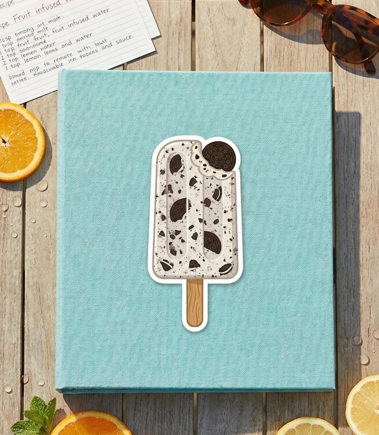 Popsicles Decal Cookies and Cream Popsicle Sticker With Bite | Dessert Vinyl Decal (1 ...